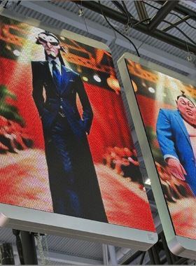 P3高亮橱窗吊挂广告机显示屏LED银行橱窗商超智慧展示宣传屏