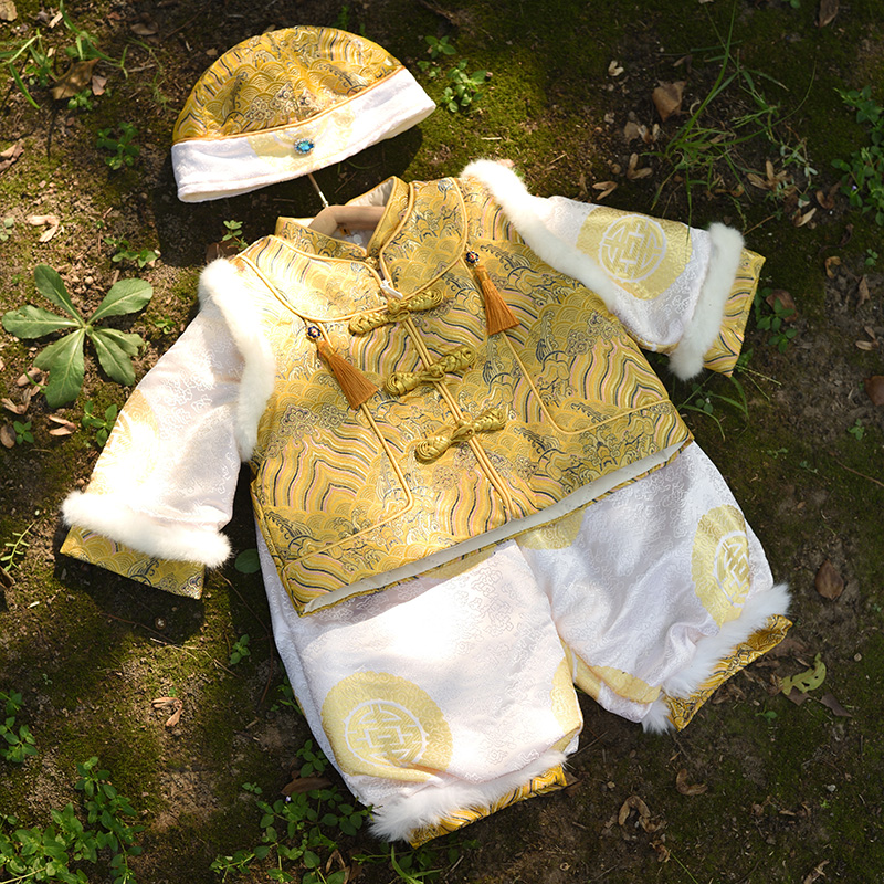 儿童中国风冬季周岁礼服
