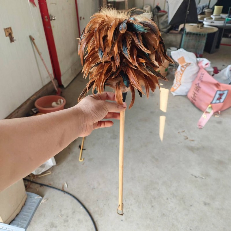 纯手工竹子柄鸡毛掸子老式家用扫灰清洁掸子扫灰神器车用清洁除尘