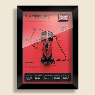 F1法拉利勒克莱尔合金模型3D立体装 赛车道图纸场景壁画框 饰方程式