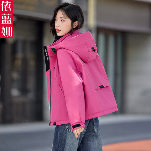时尚洋气短款轻薄夹棉棉袄外套女