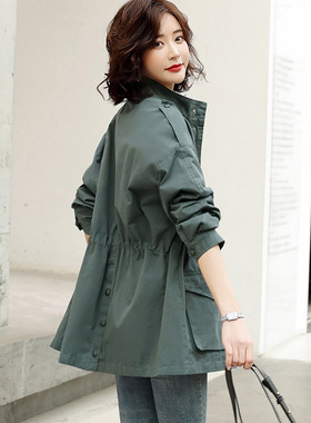 风衣女装短款春秋2025新款韩版宽松bf百搭流行小个子工装休闲外套