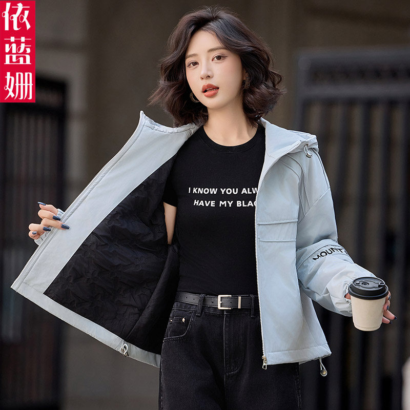 连帽棉服外套女短款2025冬装新款小个子加厚保暖棉袄减龄夹克上衣