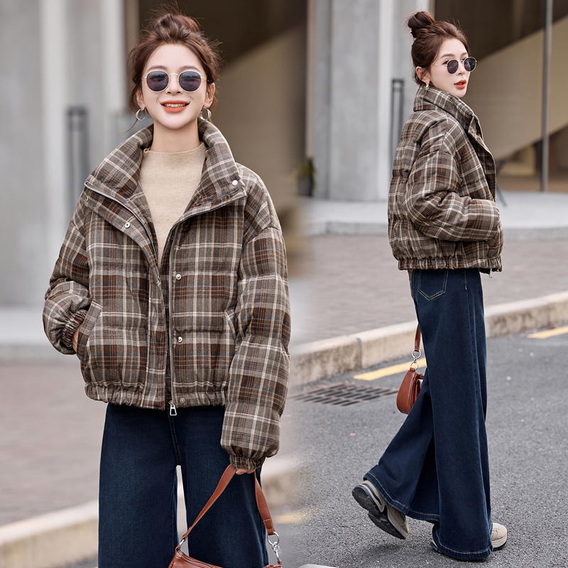 洋气小个子爆款立领加厚面包女冬