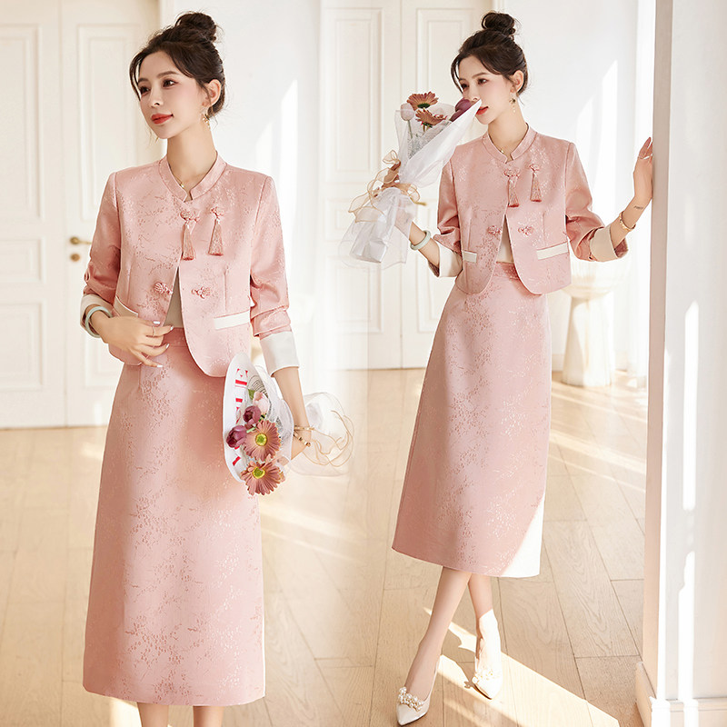 新中式国风套装女2025年春秋新款气质高端提花短外套半身裙两件套,女装/女士精品,连衣裙,淘宝优惠券,粉丝福利购,淘宝优惠卷