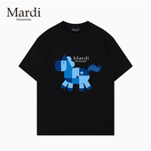 Mardi Mountain韩国正品 2026夏新款 专柜授权 黑白纯棉短袖 女t恤