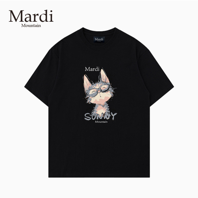 专柜授权 Mardi Mountain韩国正品2026夏新款黑白纯棉短袖女t恤