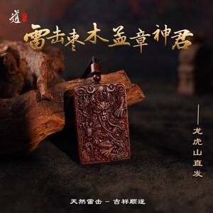 龙虎山法物流通天然雷击枣木孟章神君青龙吊坠牌道家法器平安挂件