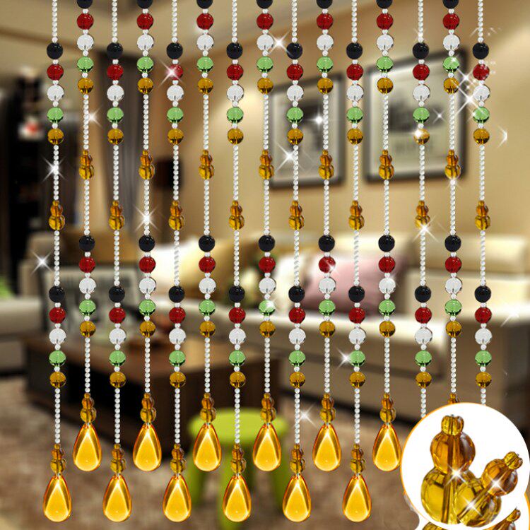 Colored Five elements crystal bead curtains partition finished product Entrance Hanging Curtain a living room gourd door curtain TOILETin the Home Fabric , Curtains and curtain accessories , Curtain/Curtain  category - from Buy2taobao.com to provide professional Taobao agent buy service