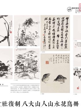 二玄社复制品 八大山人山水花卉册   毫发毕现 墨色生动