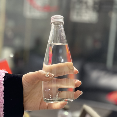 330ml矿泉水瓶饮料瓶290ml奇亚籽密封玻璃瓶圆肚形果酒瓶子可定制