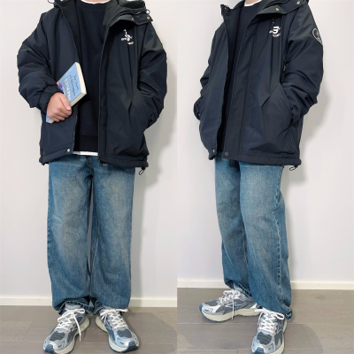 青少年加绒风衣外套冲锋衣男大童