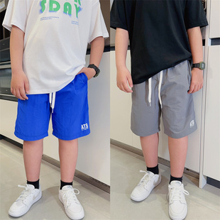 儿童夏季短裤2023新款中大童韩版运动裤速干裤男童潮酷沙滩五分裤