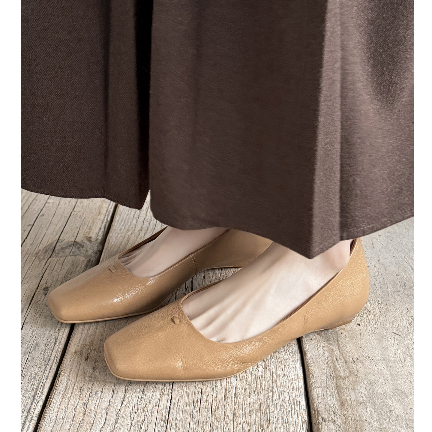 Kmeizu浪漫中古~2cm低跟平底单鞋女新款方头简约小皮鞋文艺瓢鞋软,女鞋,浅口单鞋,淘宝优惠券,粉丝福利购,淘宝优惠卷