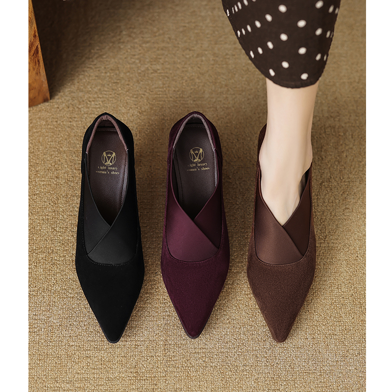 不累脚高跟鞋7.5cm细跟窝窝鞋