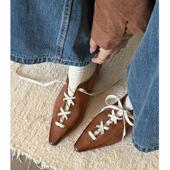 Kmeizu匠心做软鞋 英伦平底德比鞋 设计师单鞋 女春新潮系带小皮鞋