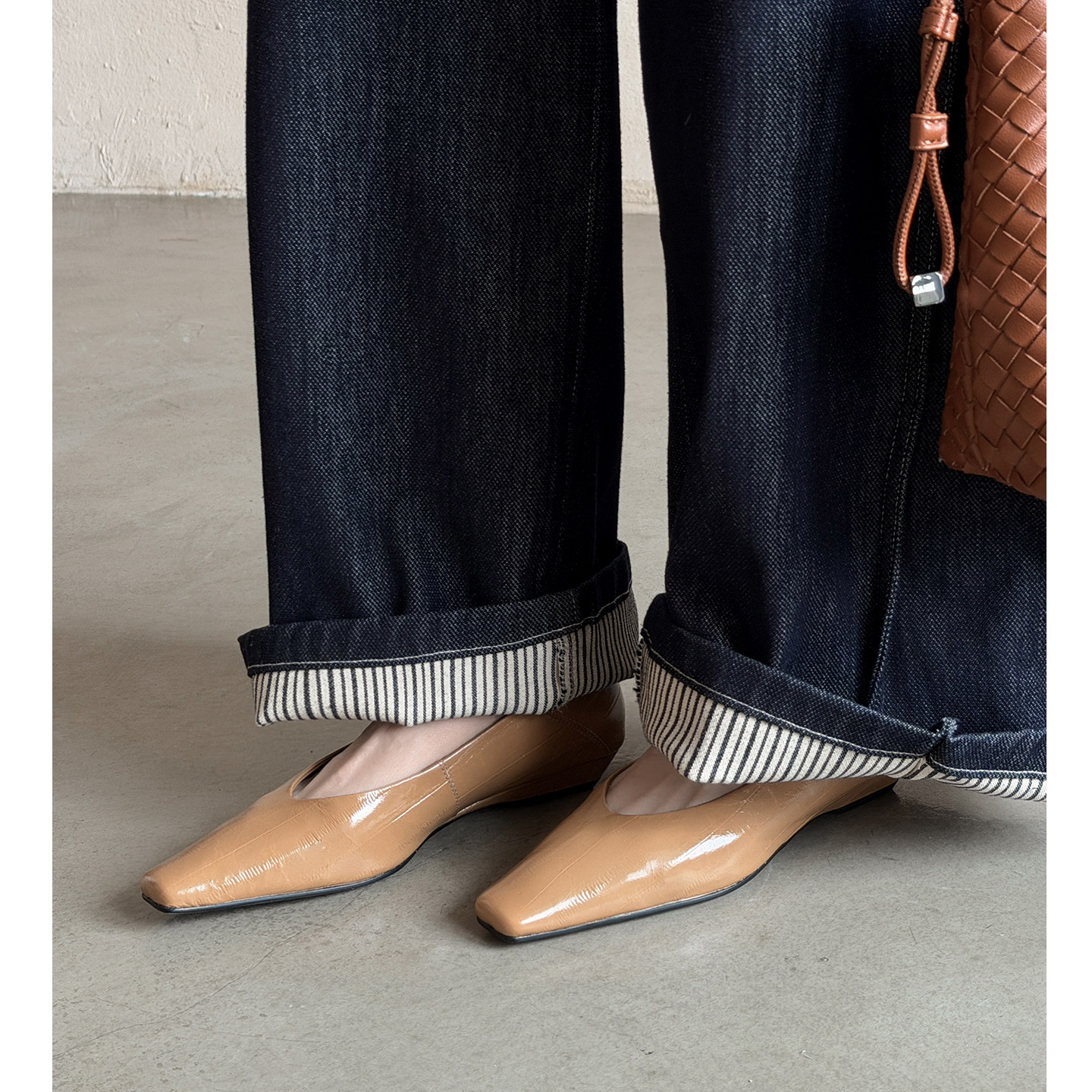 Kmeizu高定文雅~低跟方头单鞋女纯皮小皮鞋简约干练平底鞋配裤子,女鞋,浅口单鞋,淘宝优惠券,粉丝福利购,淘宝优惠卷