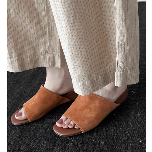 法式内增高拖鞋一字拖简约凉拖