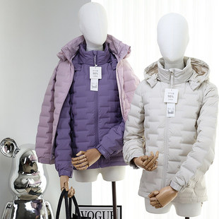 波司登2025新款女士轻便户外轻薄款羽绒服女90鸭绒脱卸帽运动保暖