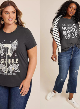 ma美单150斤200斤300斤特大码女灰色显瘦棉质中长正肩短袖T恤302