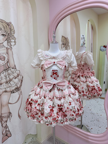 实体店现货·草莓花苞裙原创Lolita印花甜美连衣裙dress