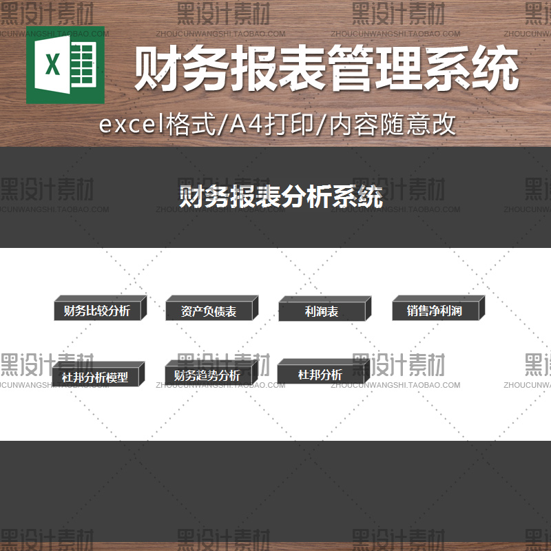 公司财务报表分析系统Excel表格模板 带公式可编辑企业常用财务表