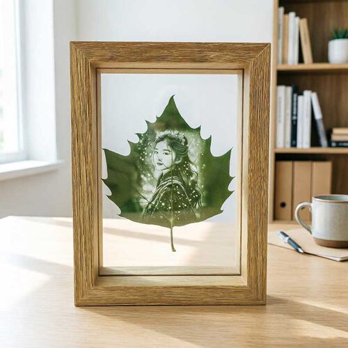 照片定制梧桐叶雕朋友闺蜜生日礼物结婚七夕情人节纪念日创意礼品