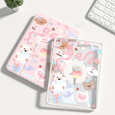 720磁吸旋转ipad防弯透明保护壳