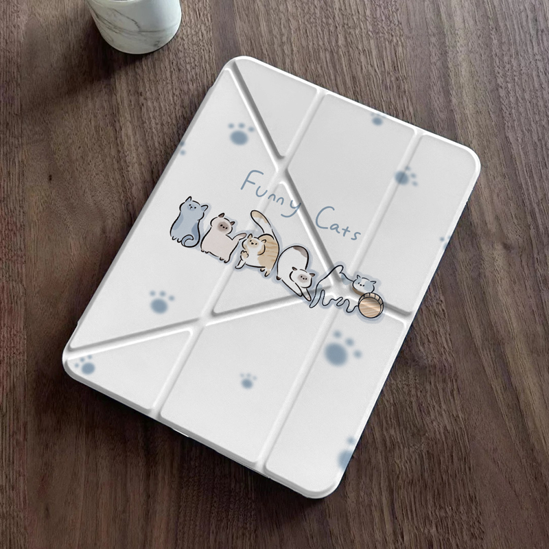 y折多角度ipad透明防弯保护壳