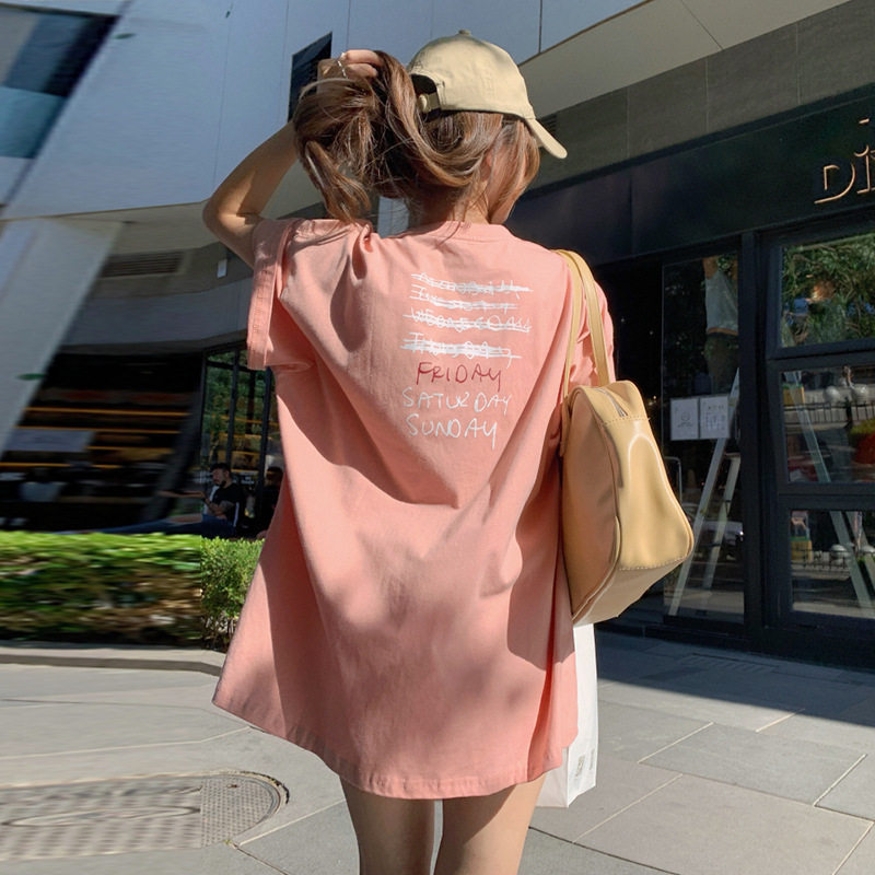 笑脸设计感宽身短袖女夏新款外贸