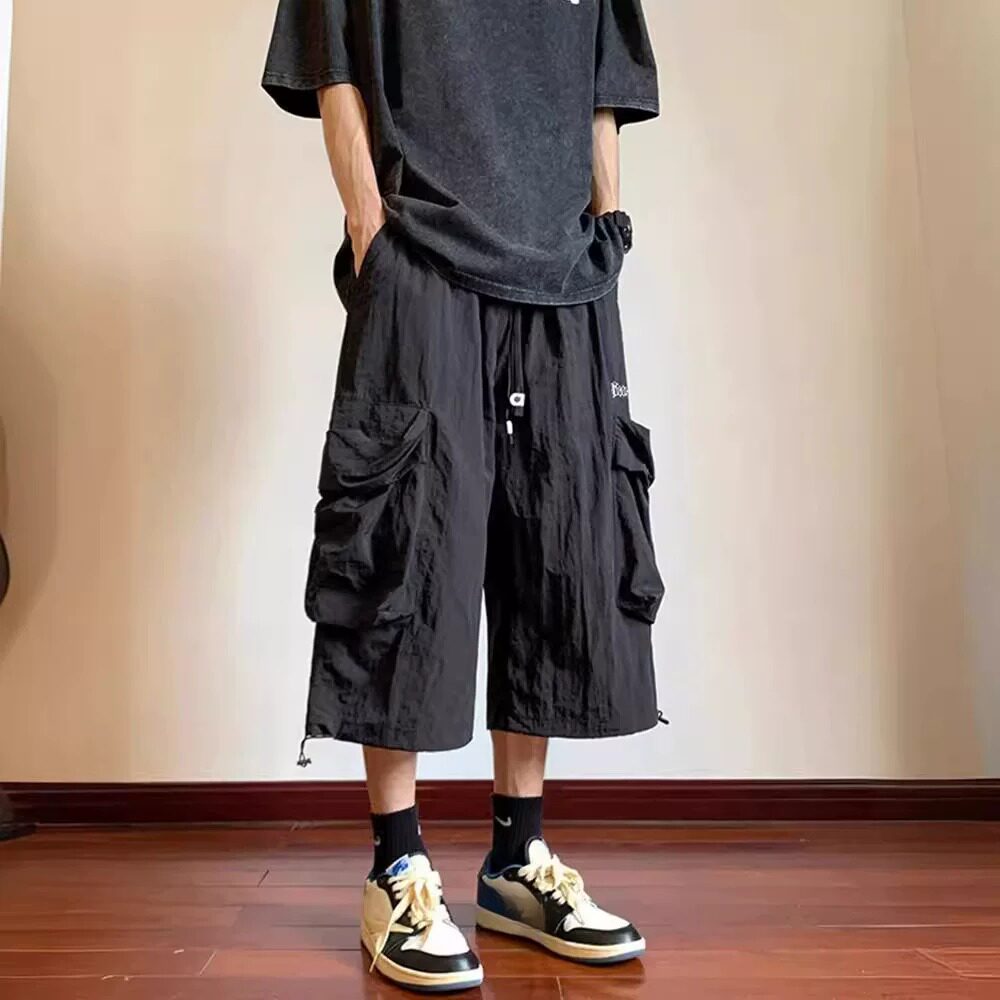 短裤男款夏工装七分裤男夏季薄款宽松休闲过膝分短裤潮牌大码男士