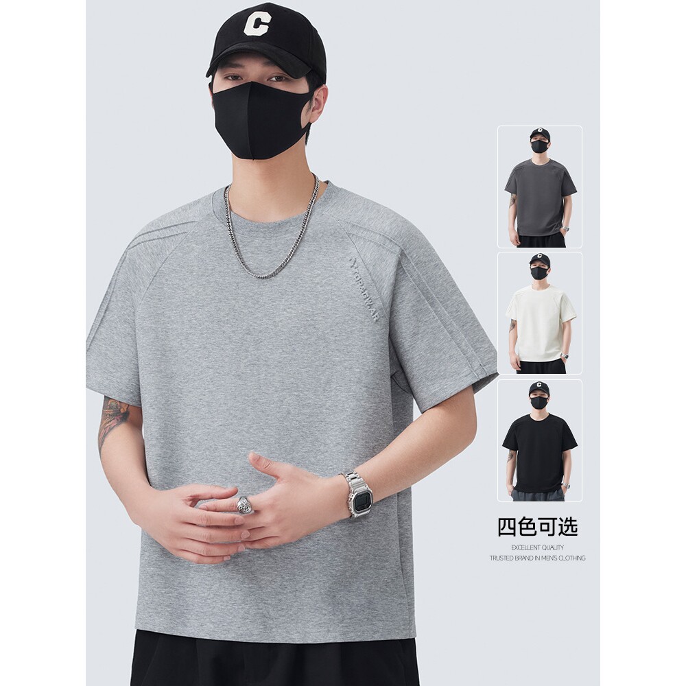2026夏季新款男士休闲短袖t恤韩版时尚穿搭打底衫圆领上衣男款潮