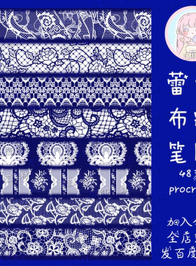 procreate笔刷蕾丝布料洋裙装饰布料蕾丝笔刷