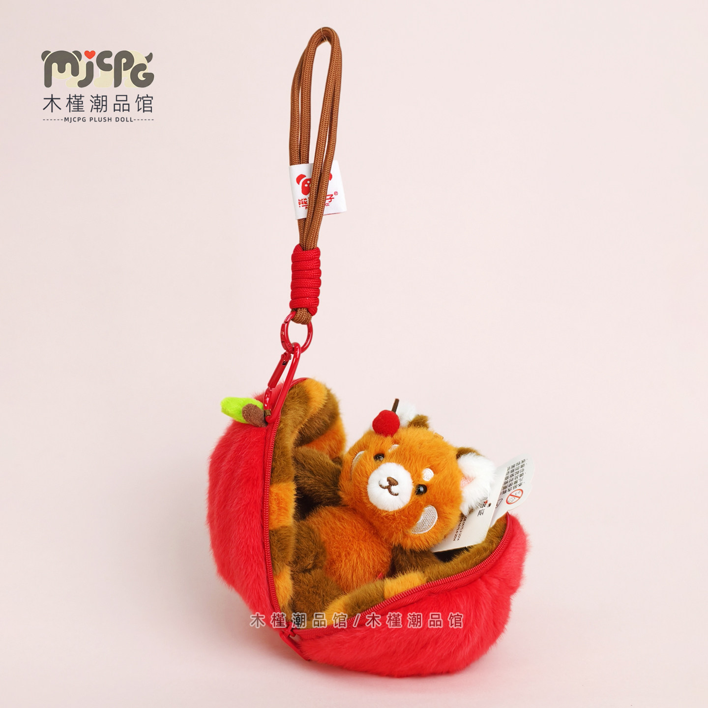 成都同款正版原创苹果变身小熊猫玩偶个性包包挂饰不一样的生日礼