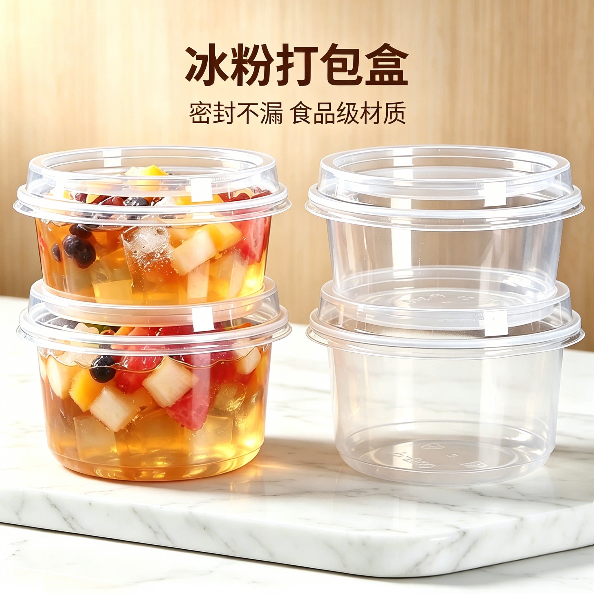 圆形食品级冰粉专用碗水果商用图片