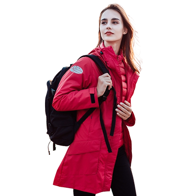 羽绒内胆冲锋衣中长款外套