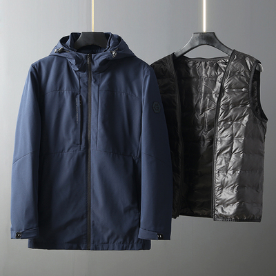 连帽春秋修身可脱卸内胆夹克