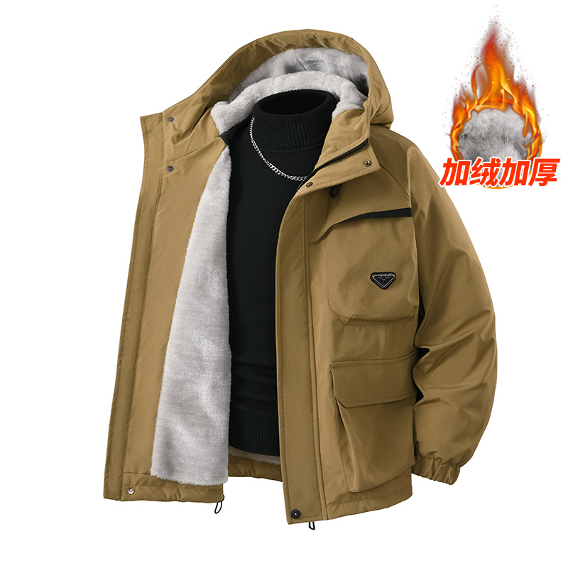 冬季加绒加厚棉衣宽松外套16棉服