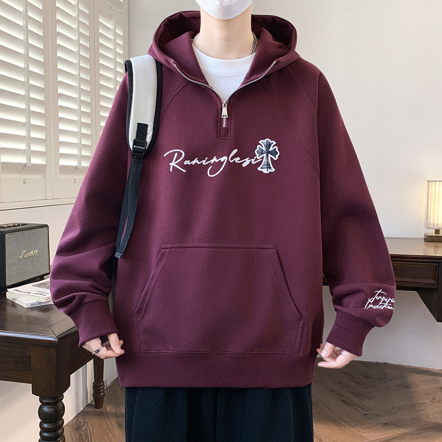 春季潮流帅气卫衣13男孩14初中学生15岁青少年大童16连帽长袖T恤