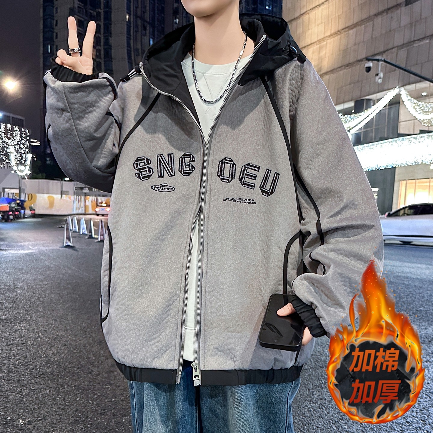 冬季潮流宽松棉衣男孩13中学生14帅气外套15岁青少年大童羽绒棉服