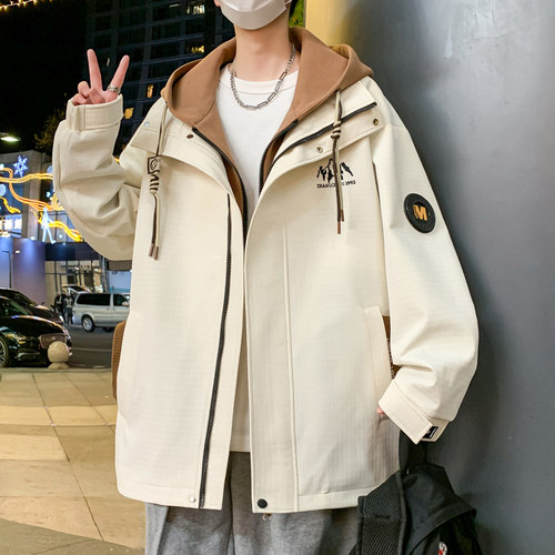 秋季潮流假两件外套男孩宽松夹克