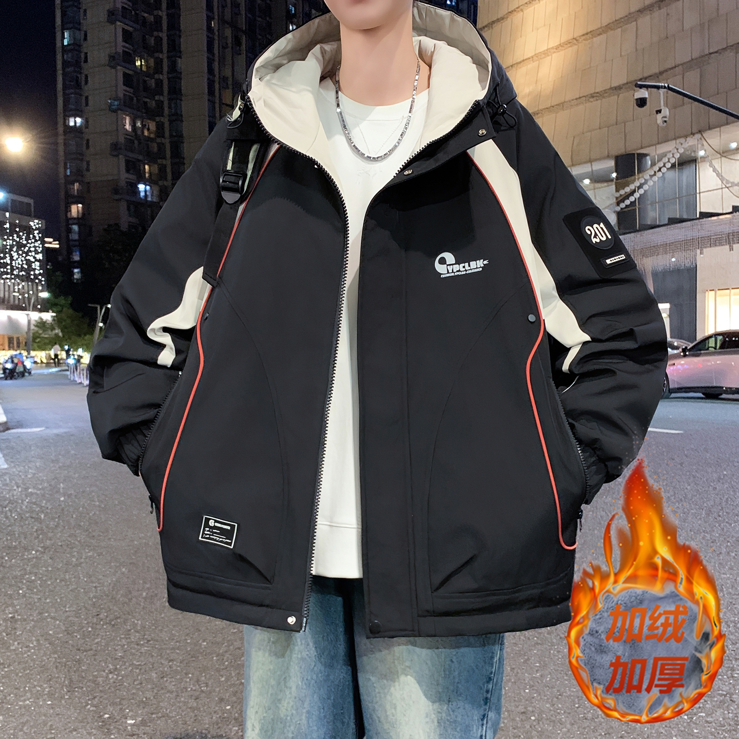 冬季男孩潮流宽松棉衣派克服外套