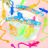Nostalgic elastic stretchable sticky gecko climbing walls to vent palm creativity pranks little gecko pranks people children's small toys thumbnail 2
