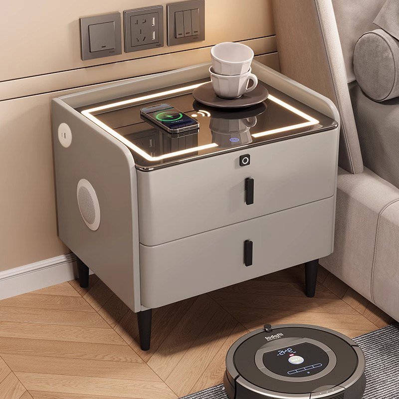 智能床头柜现代简约实木网红极简易无线充电主卧室多功能轻奢圆角,住宅家具,床头柜,淘宝优惠券,粉丝福利购,淘宝优惠卷