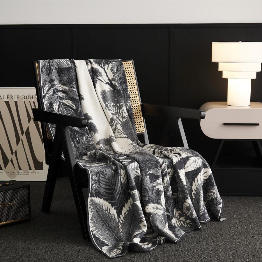 澜品花语月系复古兔绒沙美拉德色系毛毯秋冬披毯盖毯沙发毯午睡毯