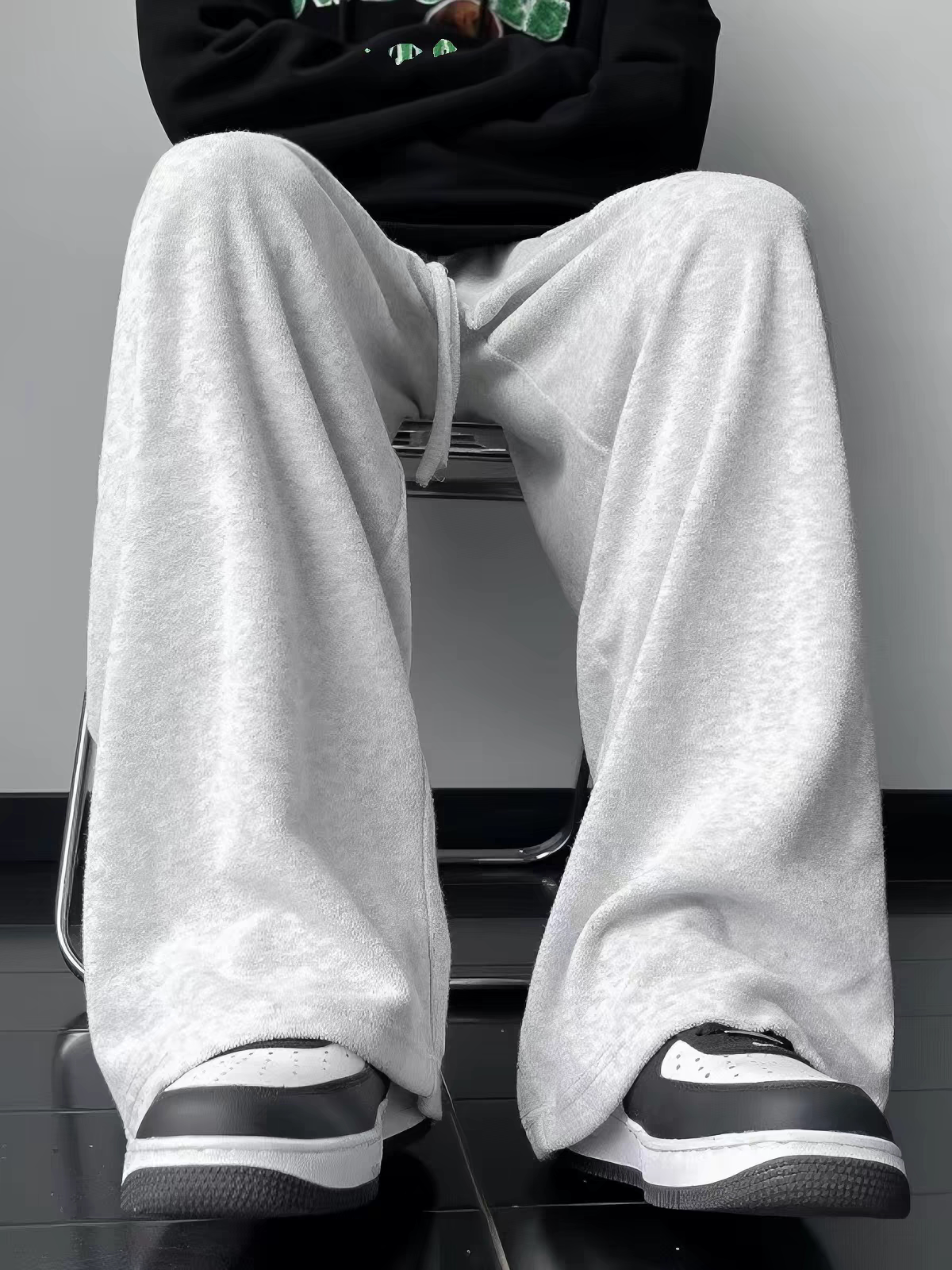 重磅hiphop休闲显瘦卫裤男士美式春秋季垂感运动裤子嘻哈宽松阔腿
