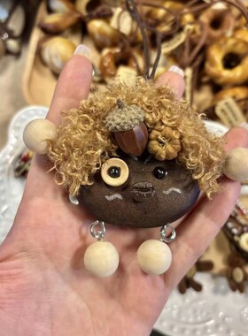 ins豆崽平安豆手工diy植物果实可爱娃娃挂件萌萌豆崽挂件装饰摆件