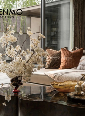 本墨 客厅饰品摆件中古风老钱风样板房接待区茶几家居氛围感空间