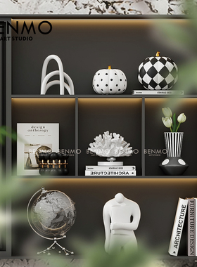 本墨 简约现做软装居家样板间饰品摆件 玄关酒柜客厅边柜电装饰品