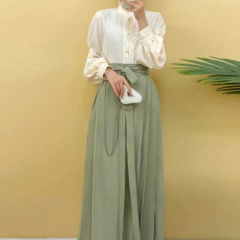 马面裙日常套装女改良汉服国风新中式半身裙明制混搭汉元素上班穿